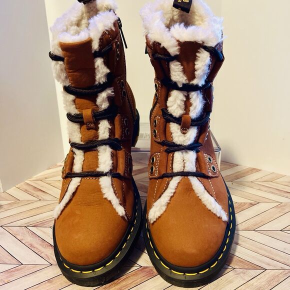 Dr Martens 1460 Lace to Toe Fur Lined Buttersoft Lace Up Womens 10 Boot Brown - Picture 3 of 8